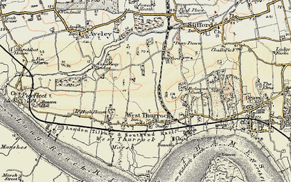 Old map of West Thurrock in 1897-1898