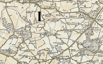 Old map of Bramdean Common in 1897-1900