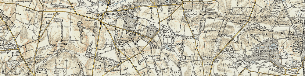 Old map of West Tofts in 1901