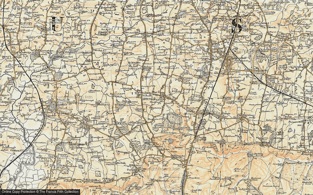 Old Map of Historic Map covering Hurstpierpoint in 1898