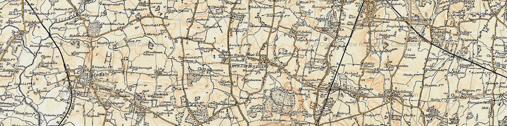 Old map of Hurstpierpoint in 1898