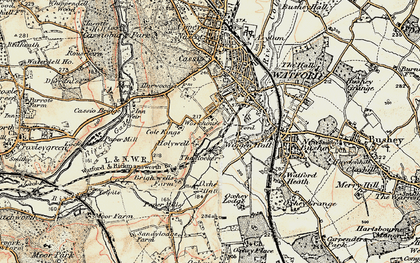Old map of West Watford in 1897-1898