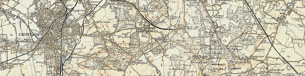 Old map of West Wickham in 1897-1902