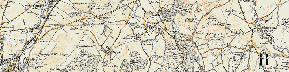 Old map of West Winterslow in 1897-1898