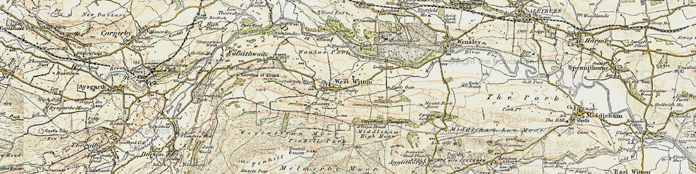Old map of West Witton in 1903-1904
