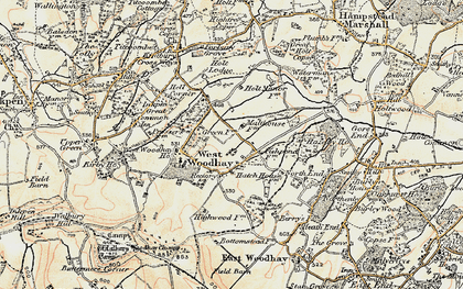 Old map of West Woodhay in 1897-1900