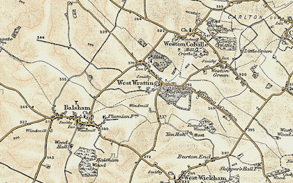 Old map of West Wratting in 1899-1901