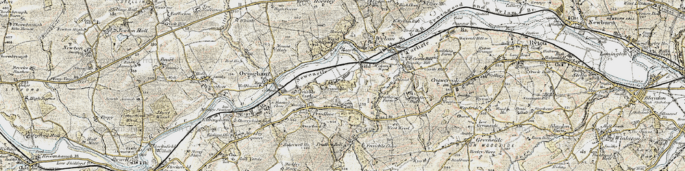 Old map of West Wylam in 1901-1904