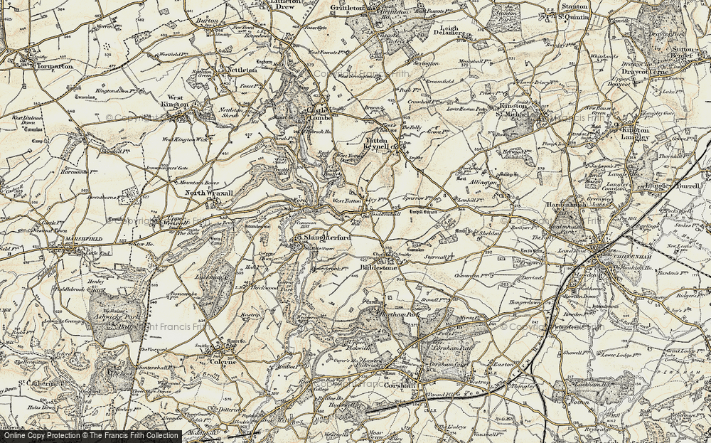 Old Map of West Yatton, 1898-1899 in 1898-1899
