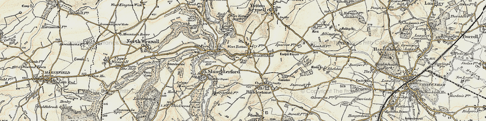 Old map of West Yatton in 1898-1899
