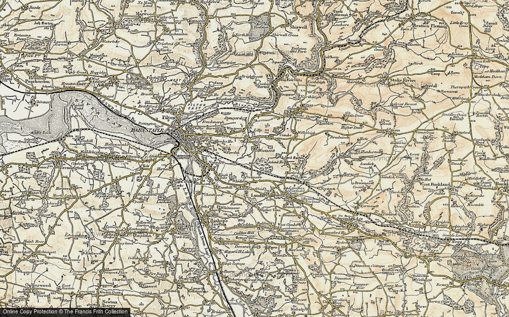 Old Map of Westacott, 1900 in 1900