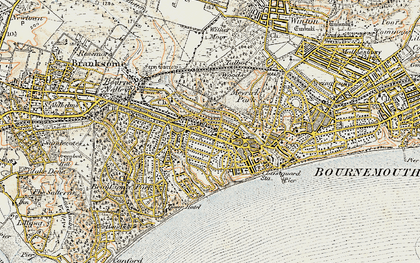 Old map of Westbourne in 1899-1909