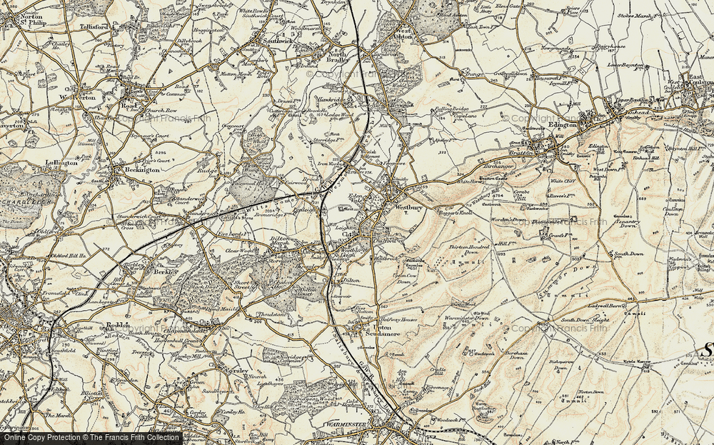 Old Map of Historic Map covering Beggar's Knoll in 1898-1899