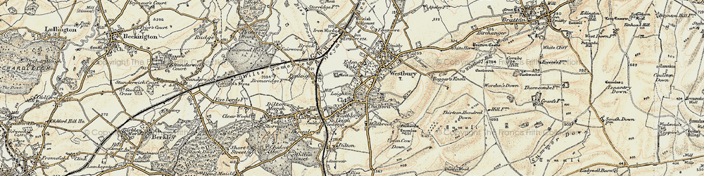 Old map of Westbury in 1898-1899