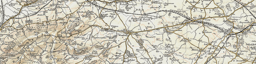 Old map of Westbury in 1902