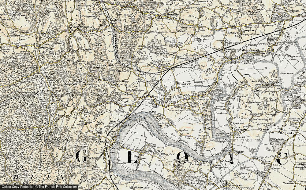 Old Map of Historic Map covering Adsett in 1898-1900