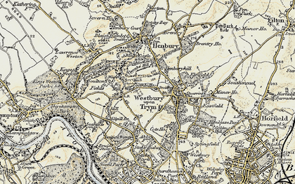 Old map of Westbury on Trym in 1899