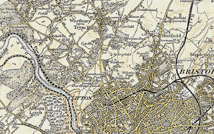 Old map of Westbury Park in 1899