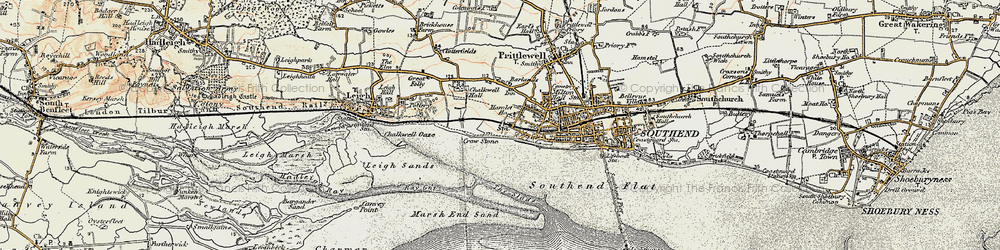 Old map of Westcliff-on-Sea in 1897-1898