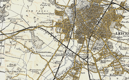 Old map of Westcotes in 1901-1903