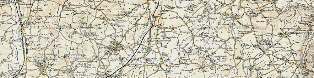 Old map of Westcott in 1898-1900