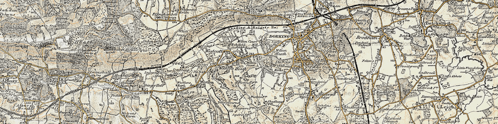 Old map of Westcott in 1898-1909