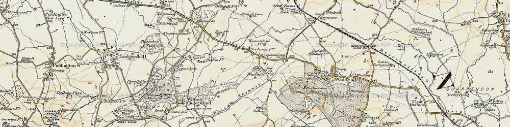 Old map of Westcott in 1898