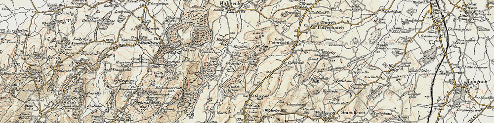 Old map of Brook Coppice in 1902-1903