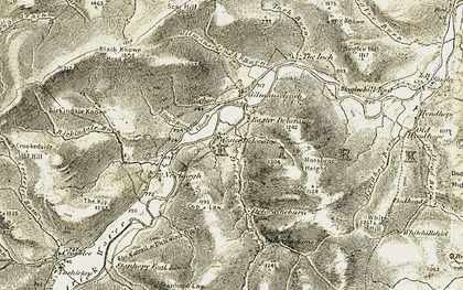 Old map of Birkindale Burn in 1901-1904