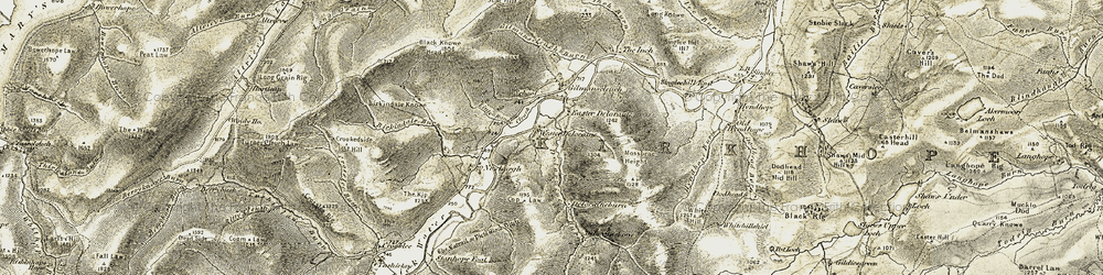Old map of Birkindale Burn in 1901-1904