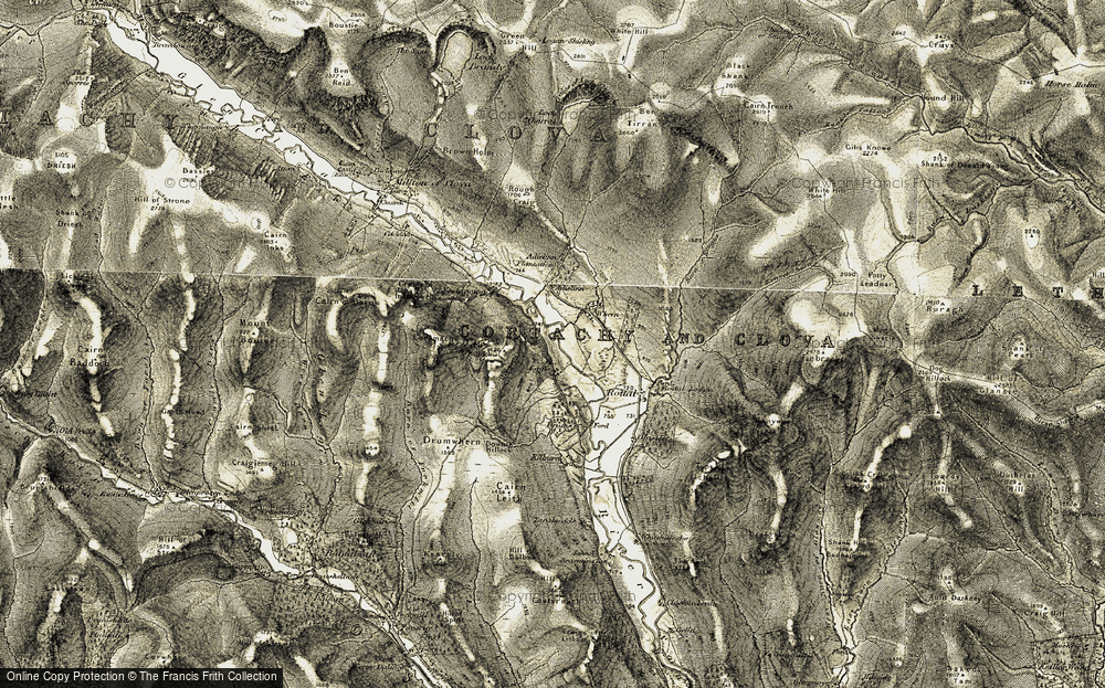 Old Map of Historic Map covering Adielinn Plantation in 1908