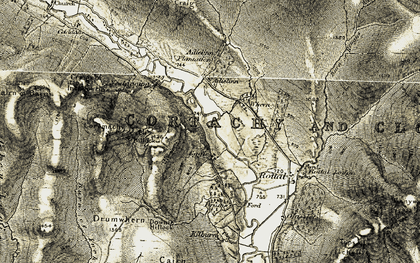 Old map of Adielinn Cott in 1908