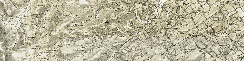 Old map of Wester Essenside in 1901-1904