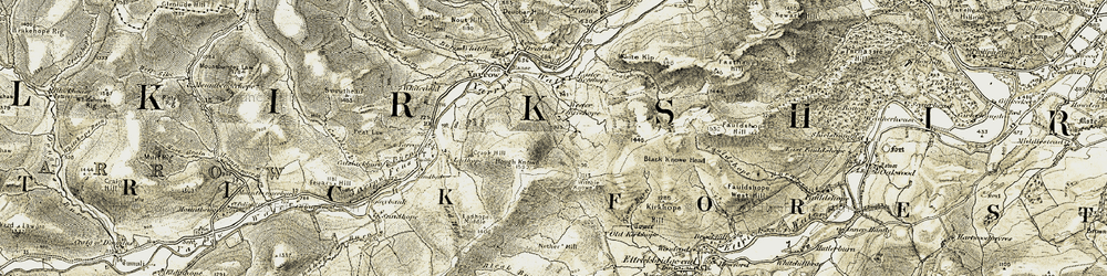 Old map of Wester Kershope in 1904