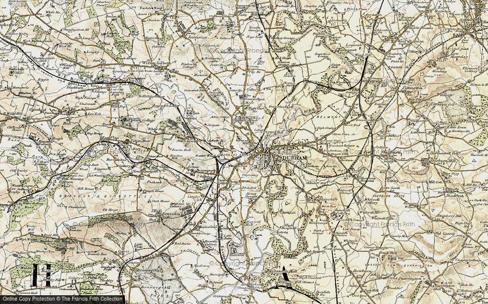 Old Map of Historic Map covering Baxter Wood in 1901-1904