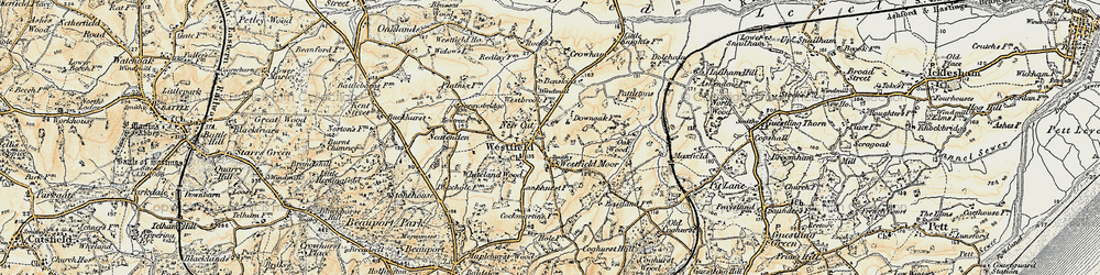 Old map of Whiteland Wood in 1898