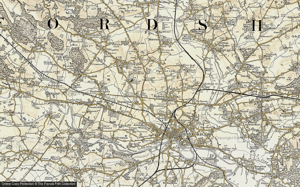 Old Map of Westfields, 1900-1901 in 1900-1901