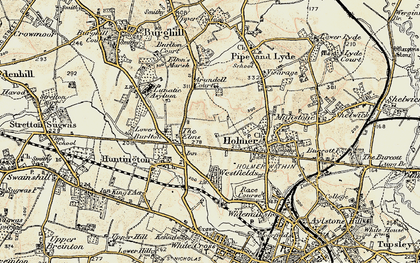 Old map of Westfields in 1900-1901