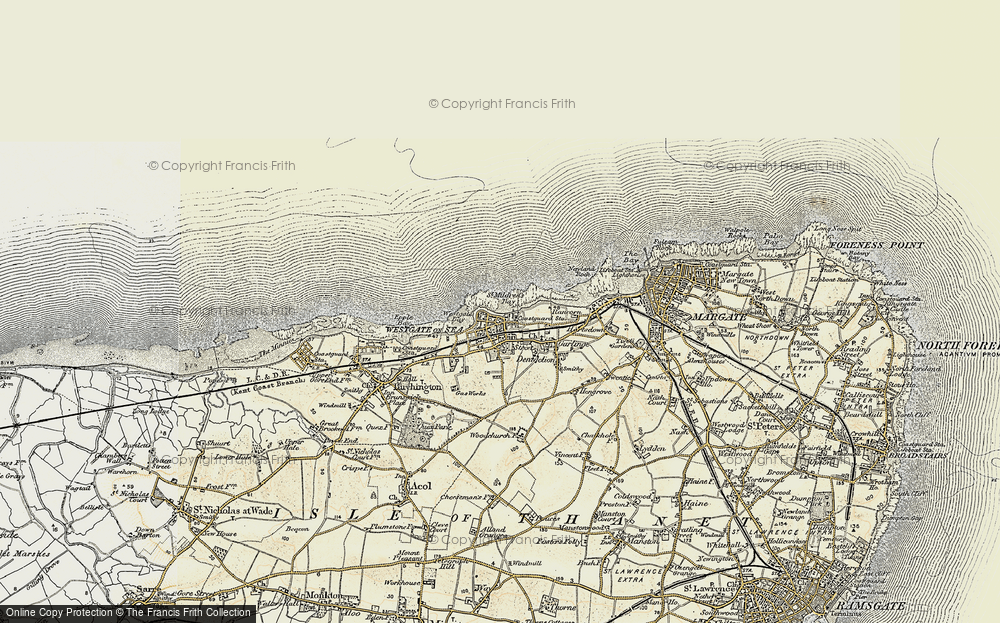 Old Map of Westgate on Sea, 1898-1899 in 1898-1899