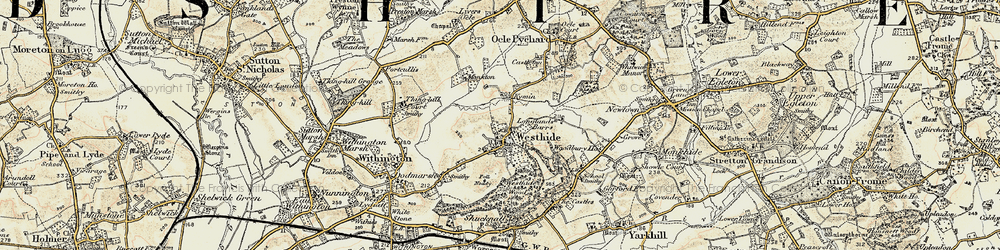 Old map of Shucknall Hill in 1899-1901