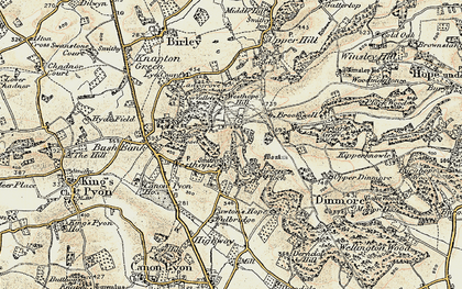 Old map of Westhope Hill in 1900-1901