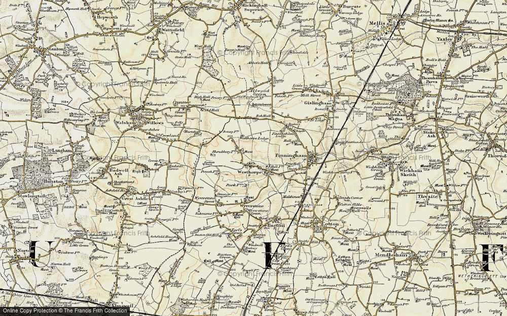 Old Map of Westhorpe, 1901 in 1901