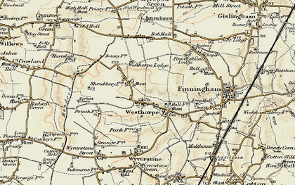 Old map of Westhorpe in 1901