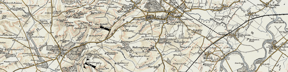 Old map of Westhorpe in 1902