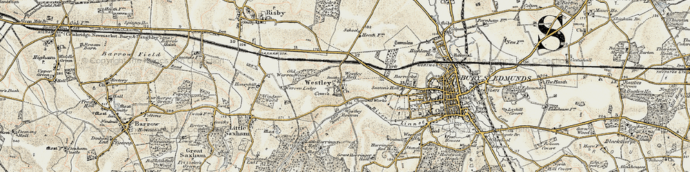 Old map of Westley in 1899-1901
