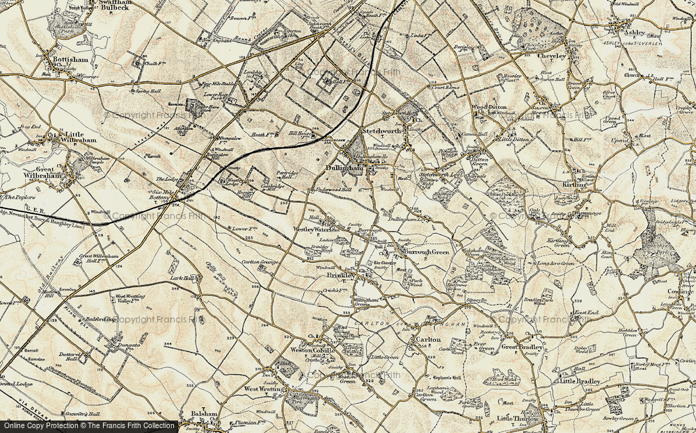Old Map of Westley Waterless, 1899-1901 in 1899-1901