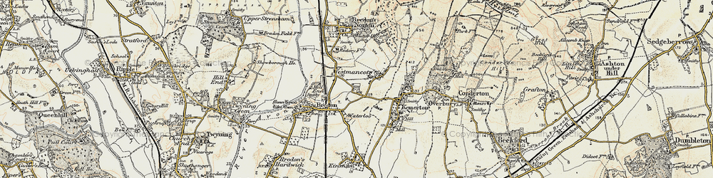 Old map of Westmancote in 1899-1901