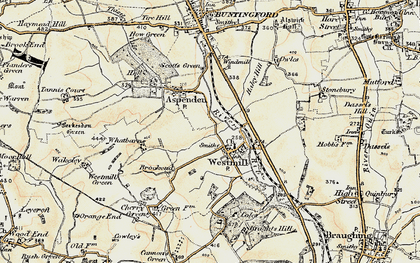 Old map of Westmill in 1898-1899