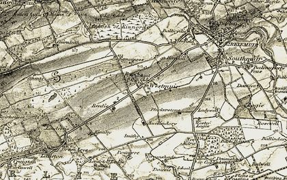 Old map of Auchindorie in 1907-1908