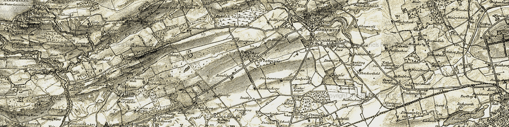 Old map of Westmuir in 1907-1908